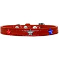 Mirage Pet Products RedWhite & Blue Star Widget Croc Dog Collar RedSize 10 720-21 RDC10